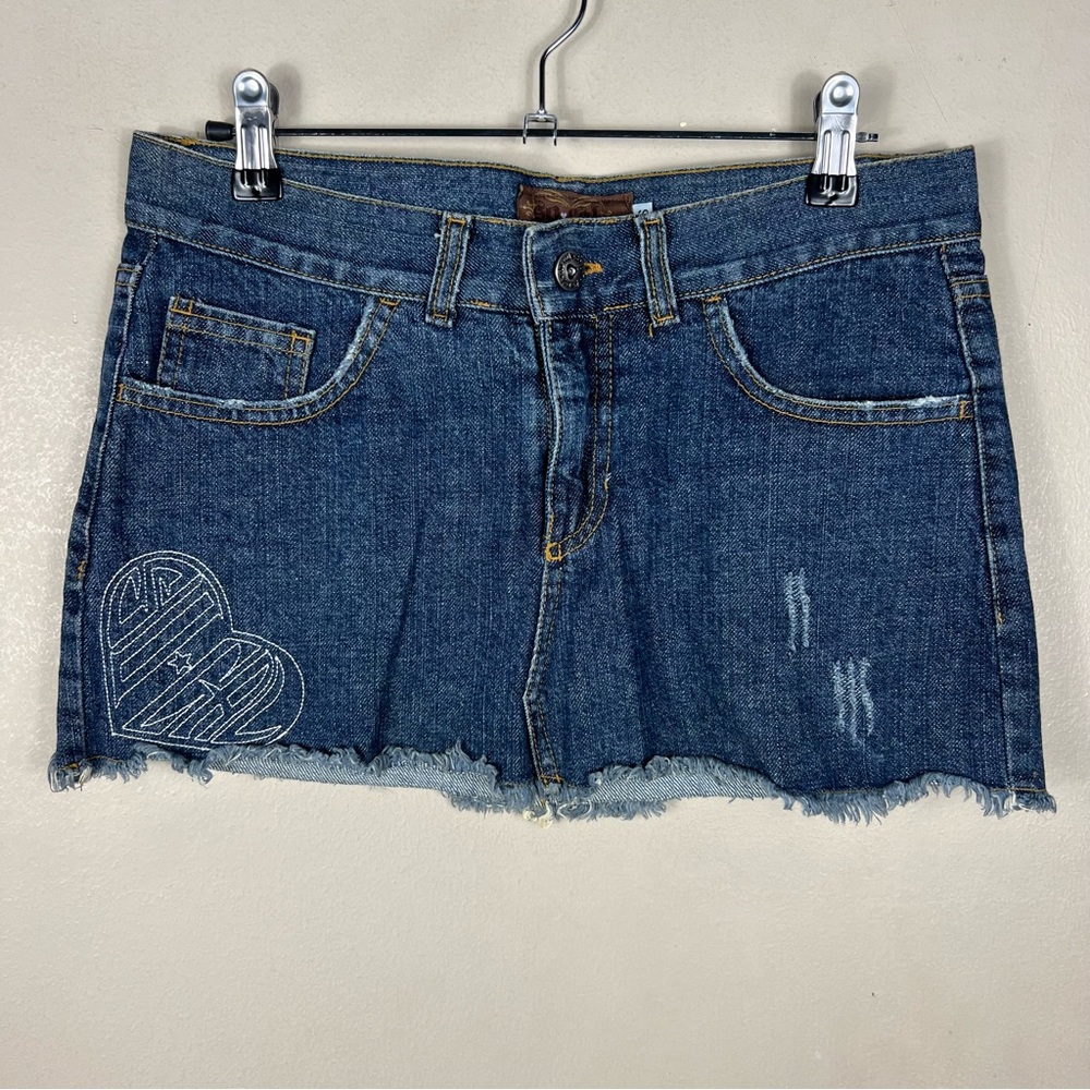 Vintage So Cal Y2K Low Rise Mini Denim Jean Skirt